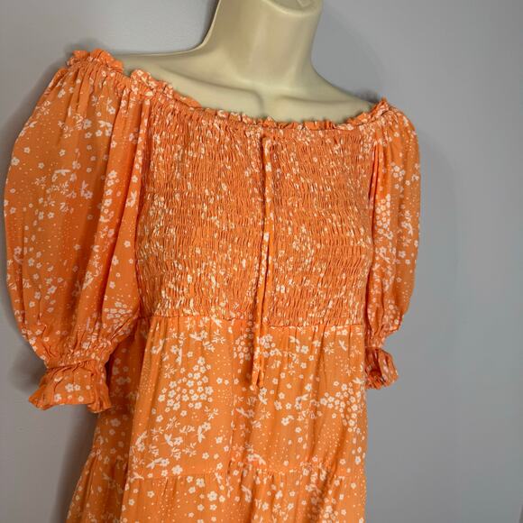 Faithfull The Brand Charlotte Mini Dress Stevie Floral Print Tiered Babydoll 6 - Picture 3 of 13